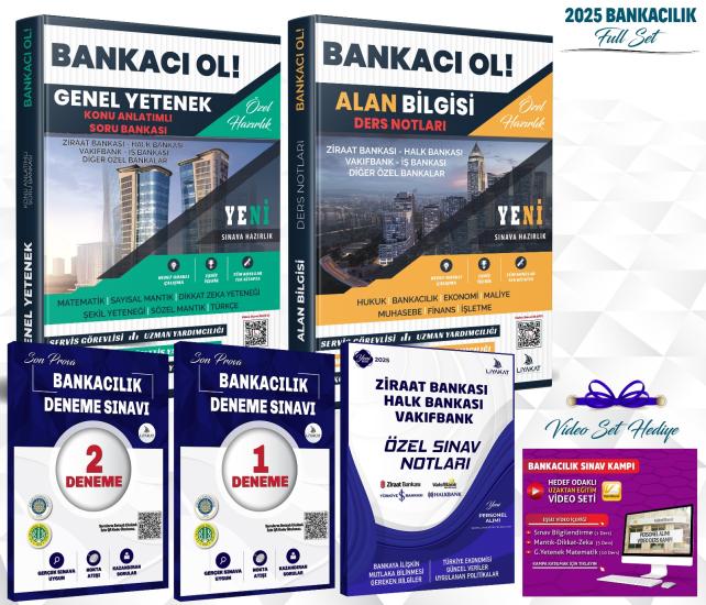 BANKACI OL EFSANE FUL SINAV SETİ - ALAN BİLGİSİ + GENEL YETENEK GENEL + MANTIK DİKKAT ZEKA VE ŞEKİL YETENEĞİ